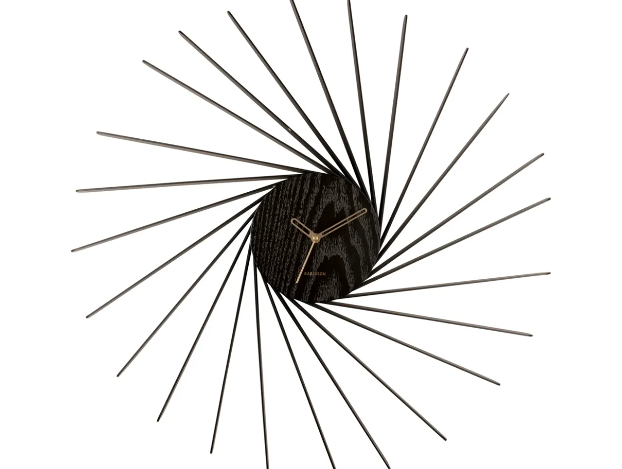 Wall clock Helix XL wood veneer black