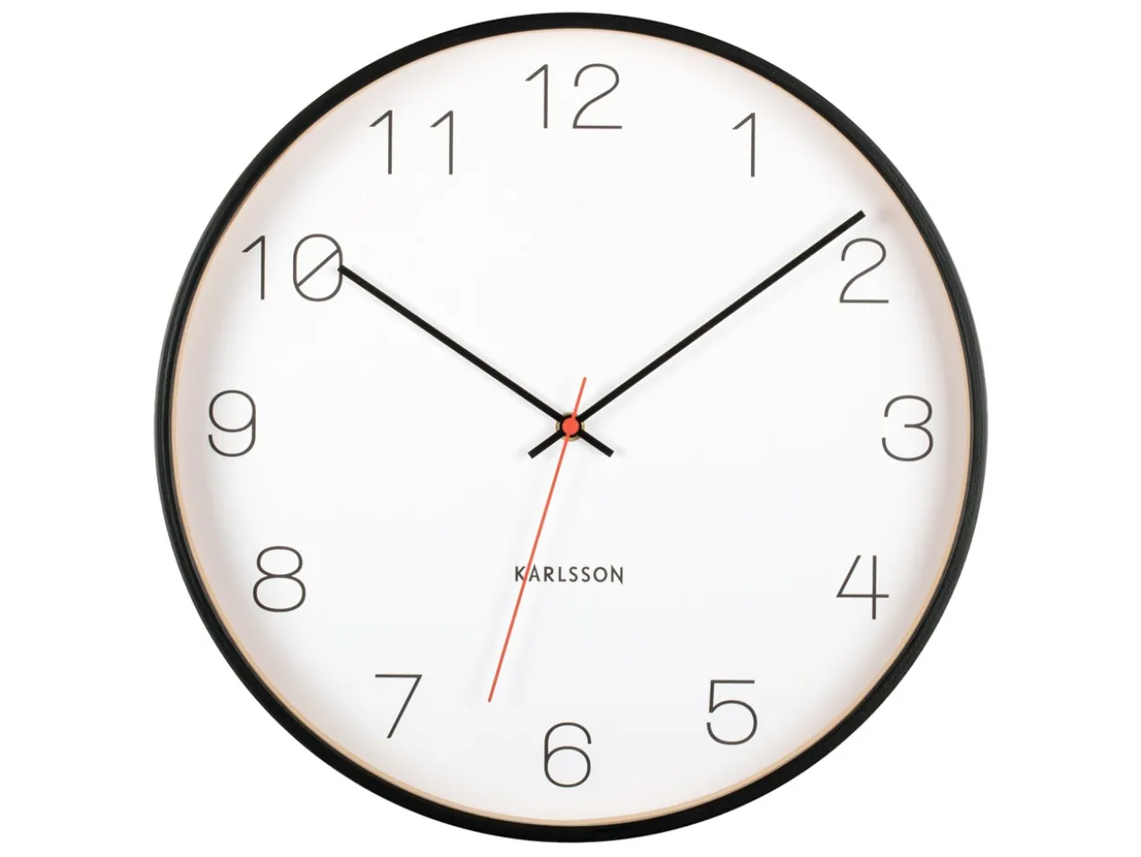 Wall clock Joy wood w. black accents
