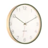 Wall clock Joy wood w. dark green accents