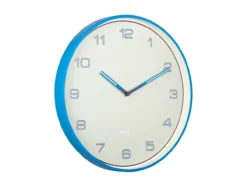 Wall clock Lined Numbers bright blue