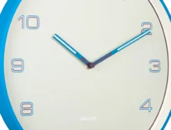 Wall clock Lined Numbers bright blue