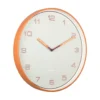 Wall clock Lined Numbers bright orange