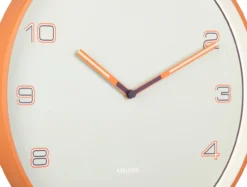 Wall clock Lined Numbers bright orange