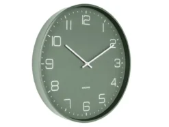 Wall clock Lofty iron matt green