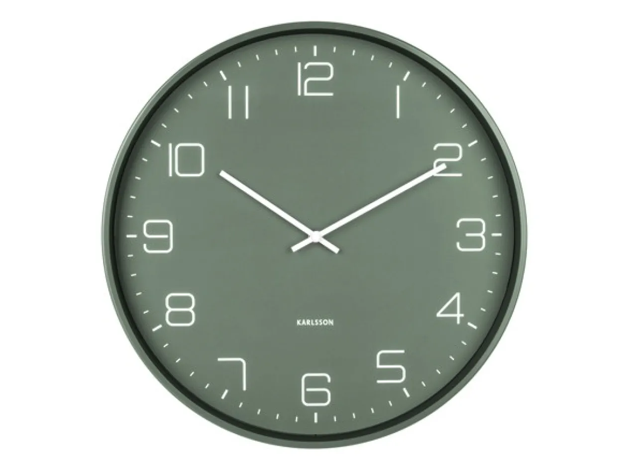 Wall clock Lofty iron matt green