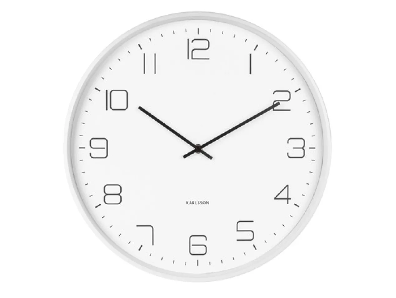 Wall clock Lofty iron matt white