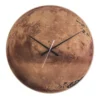 Wall clock Mars copper mirror glass, silent movem.