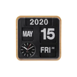 Wall clock Mini Flip bamboo printed casing