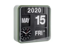 Wall clock Mini Flip green casing, black dial