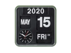 Wall clock Mini Flip green casing, black dial