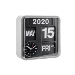 Wall clock Mini Flip silver casing, black dial
