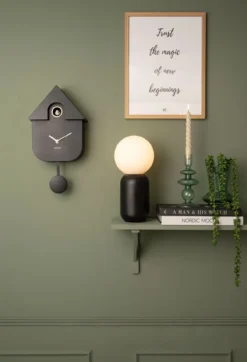 Wall clock Modern Cuckoo ABS black
