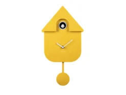 Wall clock Modern Cuckoo ABS bright yellow
