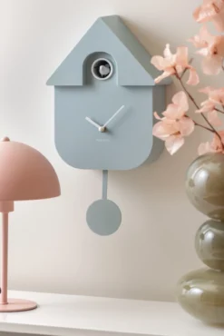 Wall clock Modern Cuckoo ABS bright green