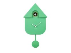 Wall clock Modern Cuckoo ABS bright green