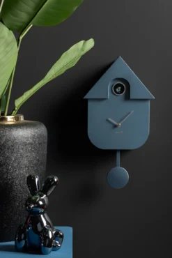Wall clock Modern Cuckoo ABS metallic dark blue