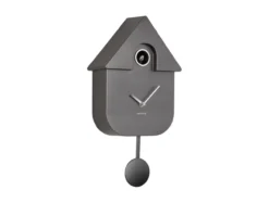 Wall clock Modern Cuckoo ABS metallic dark grey