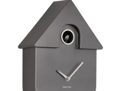 Wall clock Modern Cuckoo ABS metallic dark grey