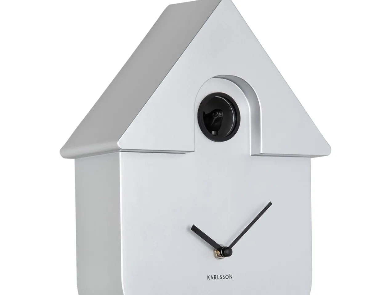 Wall clock Modern Cuckoo ABS metallic silver