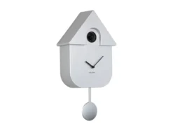 Wall clock Modern Cuckoo ABS metallic silver