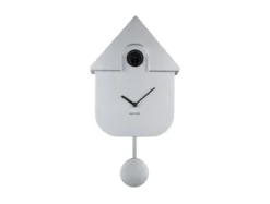Wall clock Modern Cuckoo ABS metallic silver