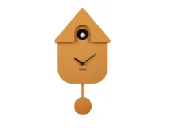 Wall clock Modern Cuckoo ABS ochre yellow