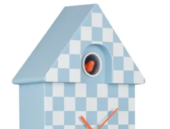 Wall clock Modern Cuckoo checker ABS soft blue