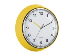 Wall clock Modern Retro bright yellow