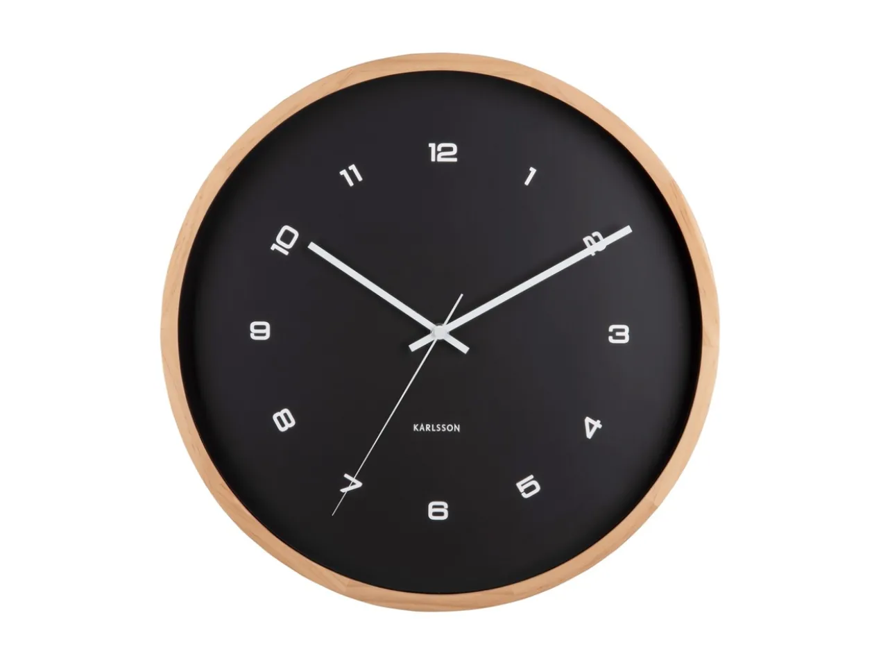 Wall clock Modesta light wood black