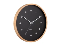 Wall clock Modesta light wood black