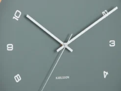 Wall clock Modesta light wood jungle green