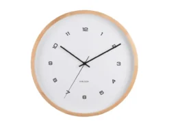 Wall clock Modesta light wood white