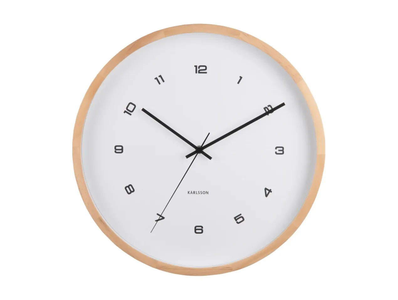 Wall clock Modesta light wood white