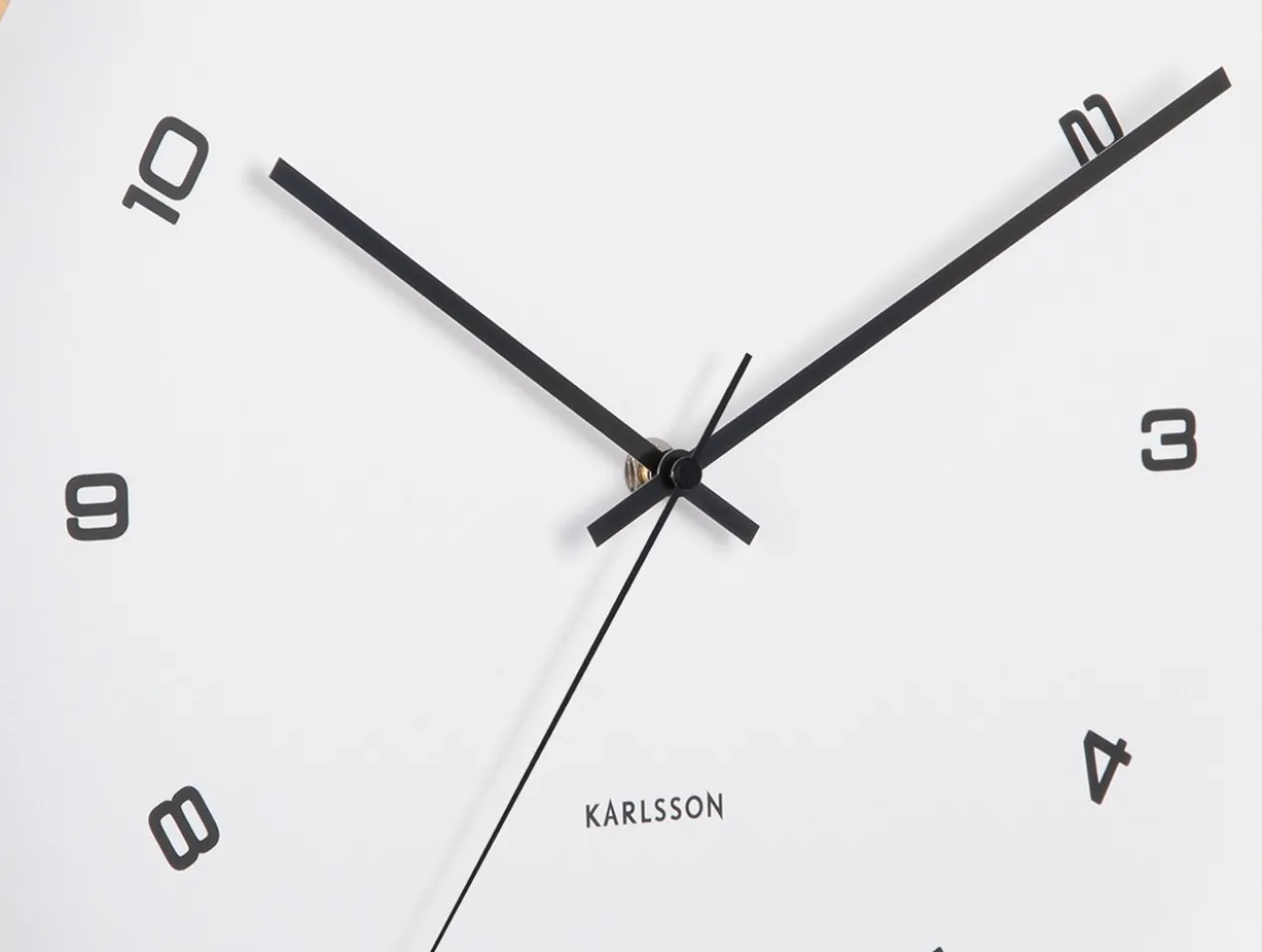 Wall clock Modesta light wood white