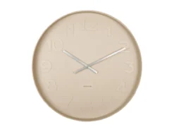 Wall clock Mr. Brown numbers large, sand brown