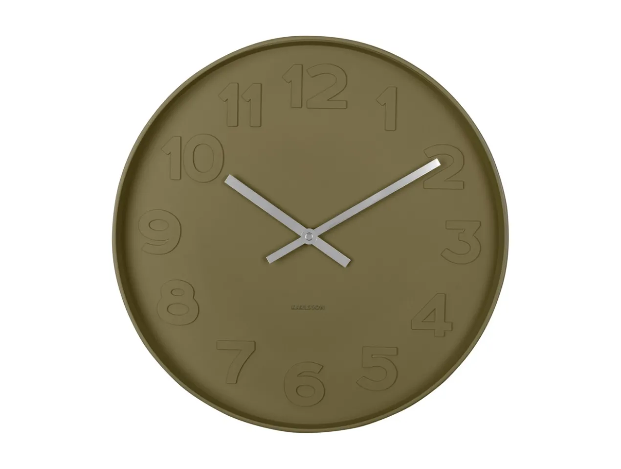 Wall clock Mr. Green numbers, moss green