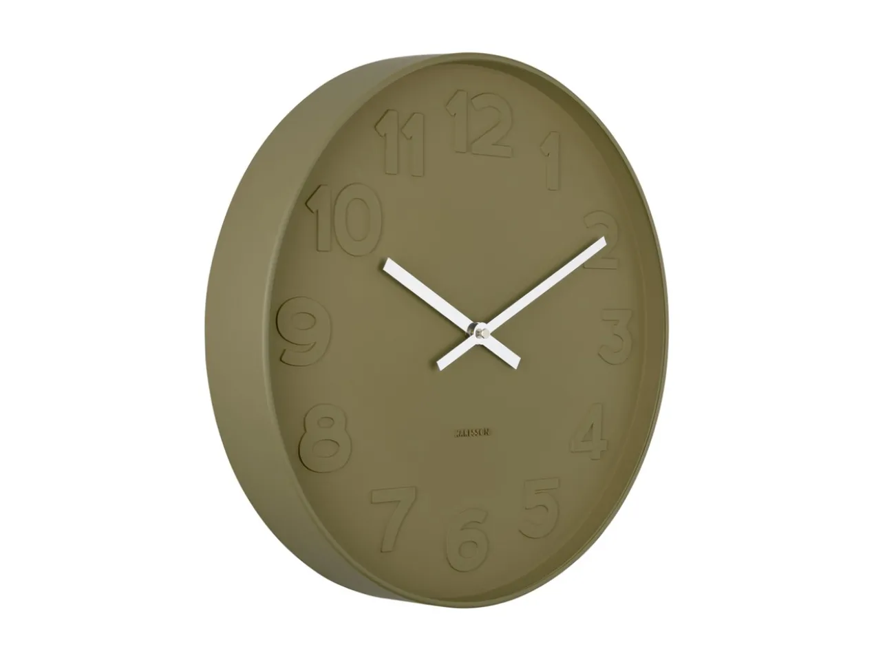 Wall clock Mr. Green numbers, moss green