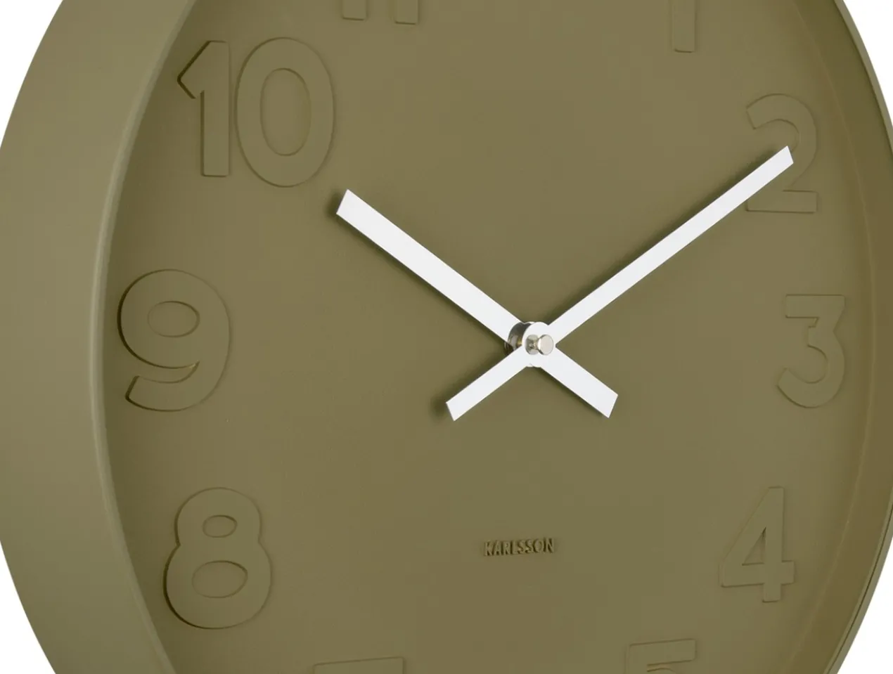 Wall clock Mr. Green numbers, moss green