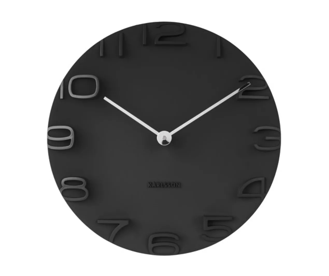 Wall clock On The Edge black w. chrome hands