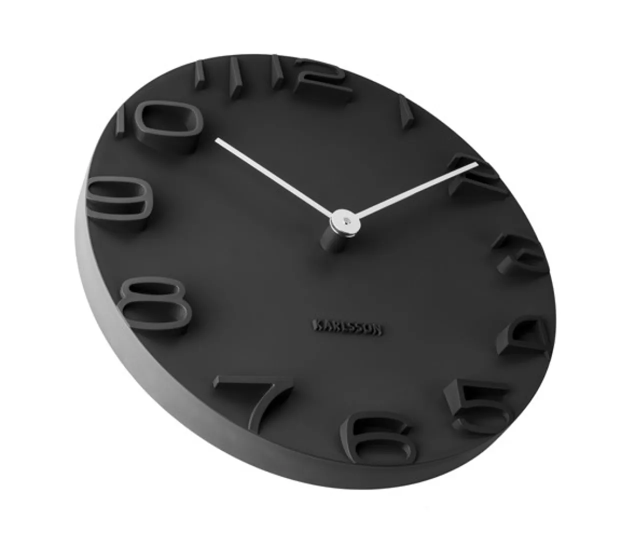 Wall clock On The Edge black w. chrome hands