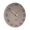 Wall clock on the Edge warm grey w. chrome hands