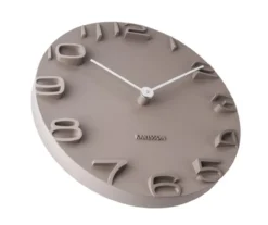Wall clock on the Edge warm grey w. chrome hands