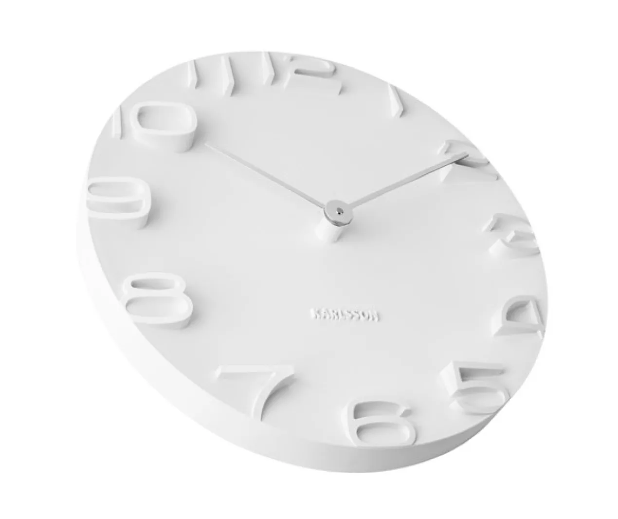 Wall clock On The Edge white w. chrome hands