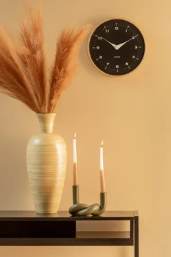 Wall clock Osado Dome wood black