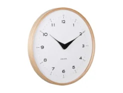 Wall clock Osado Dome wood white