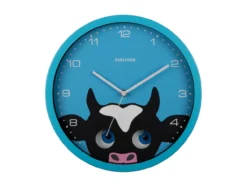 Wall clock Peekaboo Cow blue