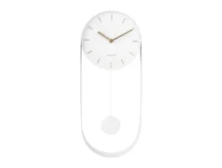 Wall clock Pendulum Charm steel white