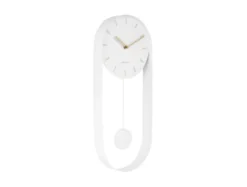 Wall clock Pendulum Charm steel white
