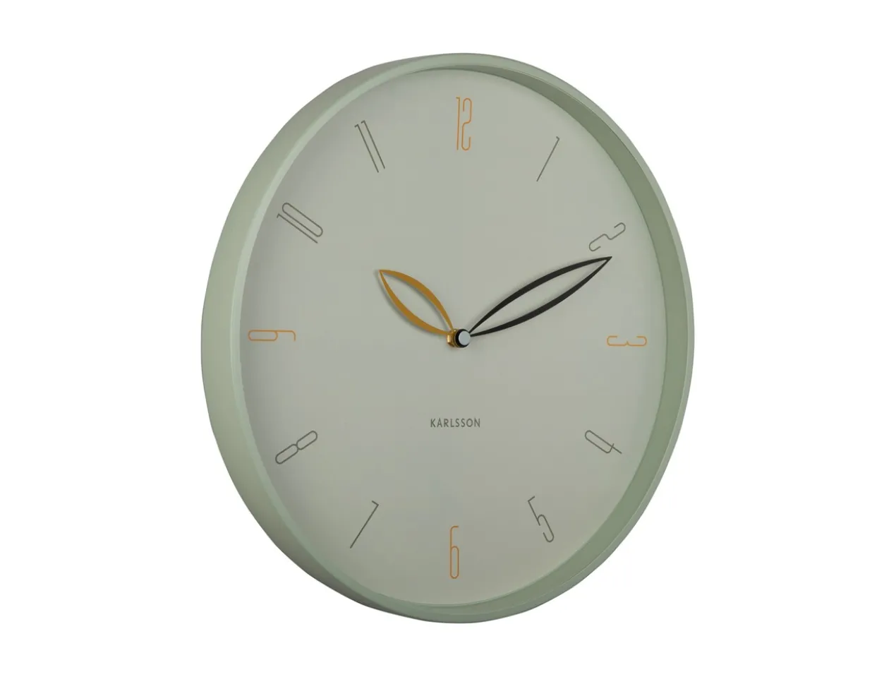 Wall clock Petals grayed jade