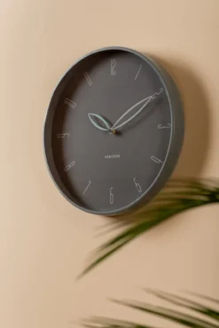 Wall clock Petals misty blue